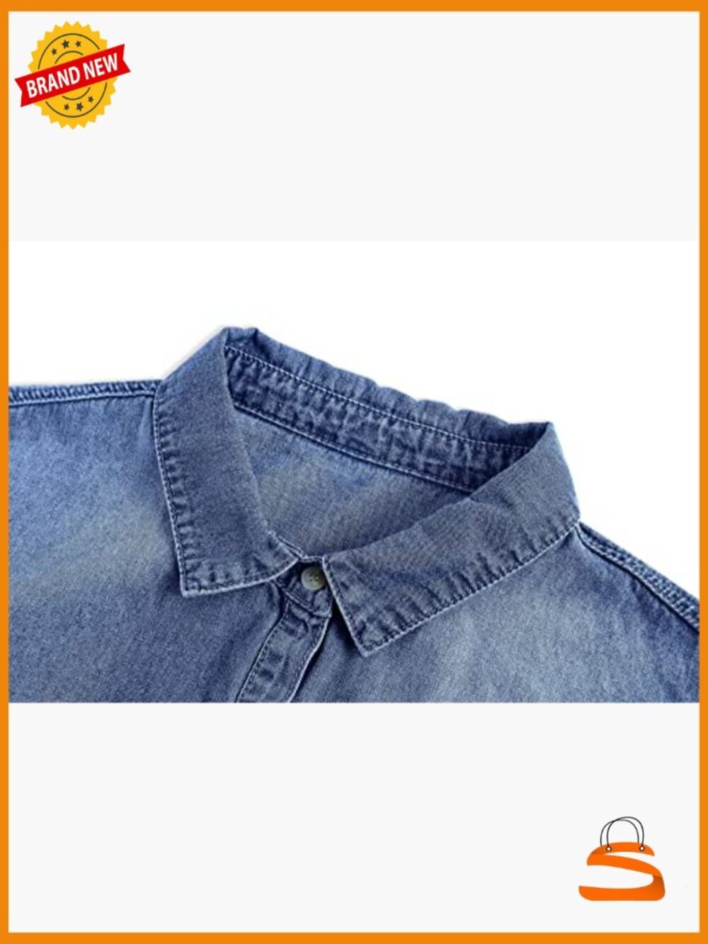 Womens Button Down Denim Shirt Chambray Casual Long Sleeve Boyfriend Jacket - Picture 4 of 6